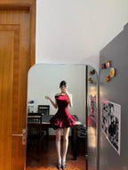 Sexy Red Sleeveless Waisted Flower Bud Skirt 17Th Birthday Homecoming Dress