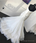 Sexy Ruched Sweetheart Organza Layered Mermaid Wedding Dresses