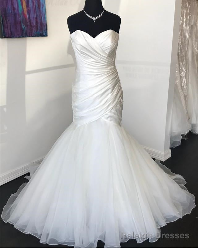 Ruched Sweetheart Organza Layered Mermaid Wedding Dress