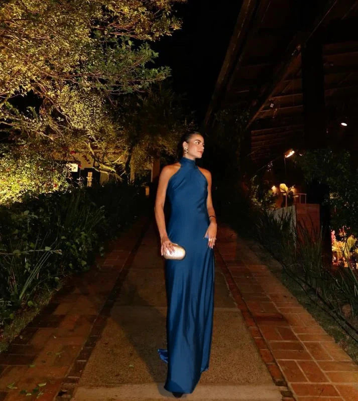 Sheath Blue Prom Gowns Prom Dress