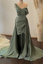 Sheath Column Satin Pleated Dresses