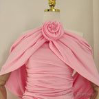 Sexy Sheath Halter Pink Floral Holiday Dress Travel Vacation Dresses Short Birthday Dress