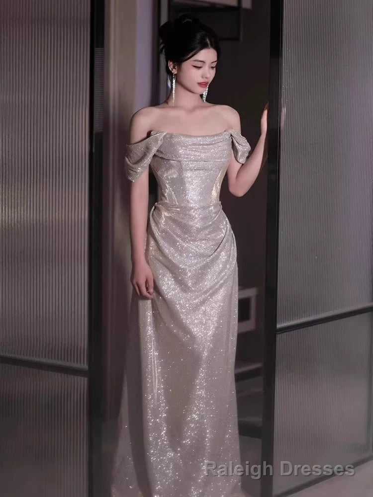 Sexy Sheath Off The Shoulder Sequin Long Evening Dress Prom Dresses Birthday Outfits