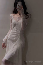 Sexy Sheath Off The Shoulder White Lace Beach Dress WomenS Vacation Dresses Birthday Dress