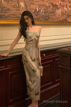 Sexy Sheath Spaghetti Straps Floral Lace Prom Dresses Birthday Outfits Evening Gown