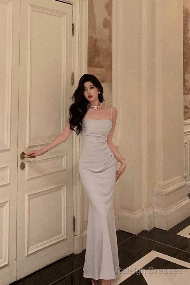 Sexy Sheath Spaghetti Straps Long Prom Dresses Birthday Outfits Evening Gown