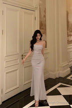 Sexy Sheath Spaghetti Straps Long Prom Dresses Birthday Outfits Evening Gown