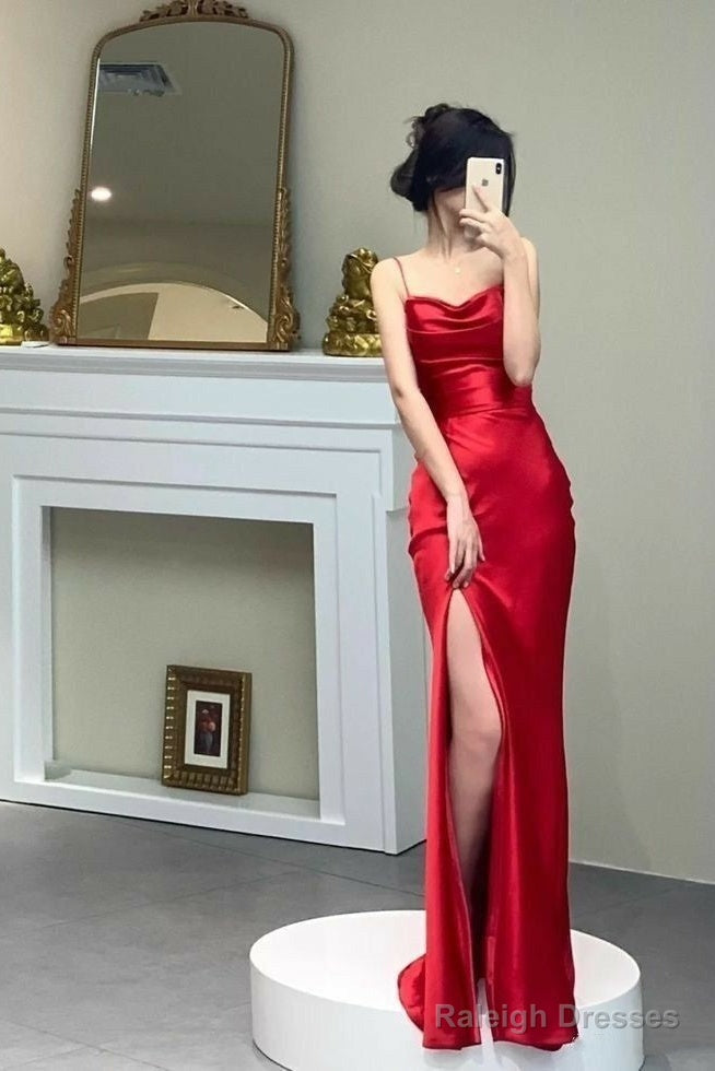 Sexy Sheath Spaghetti Straps Maxi Long Party Red Prom Dresses Evening Dress Secondary image