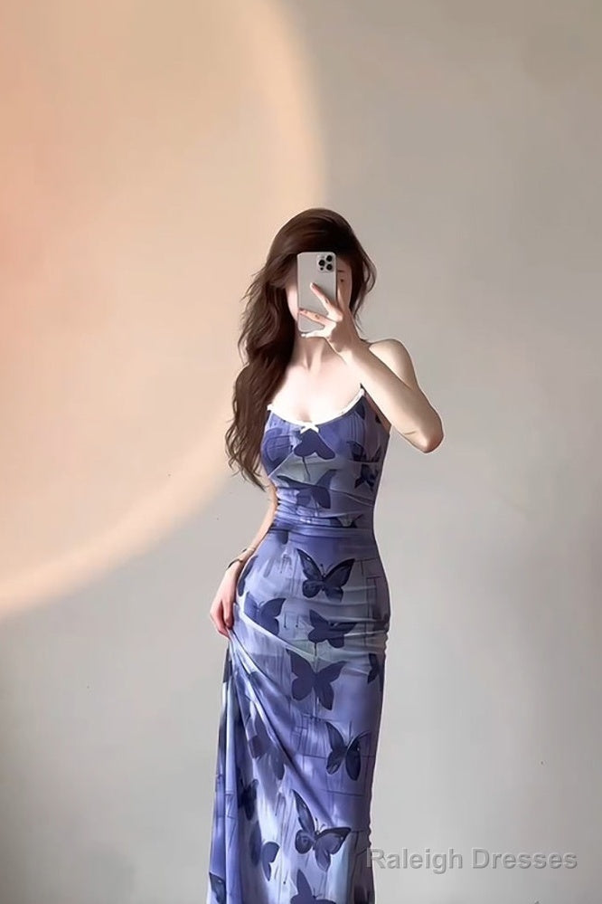 Sexy Sheath Spaghetti Straps WomenS Beach Dress Vacation Dresses Birthday Dress With Butterfly Main image