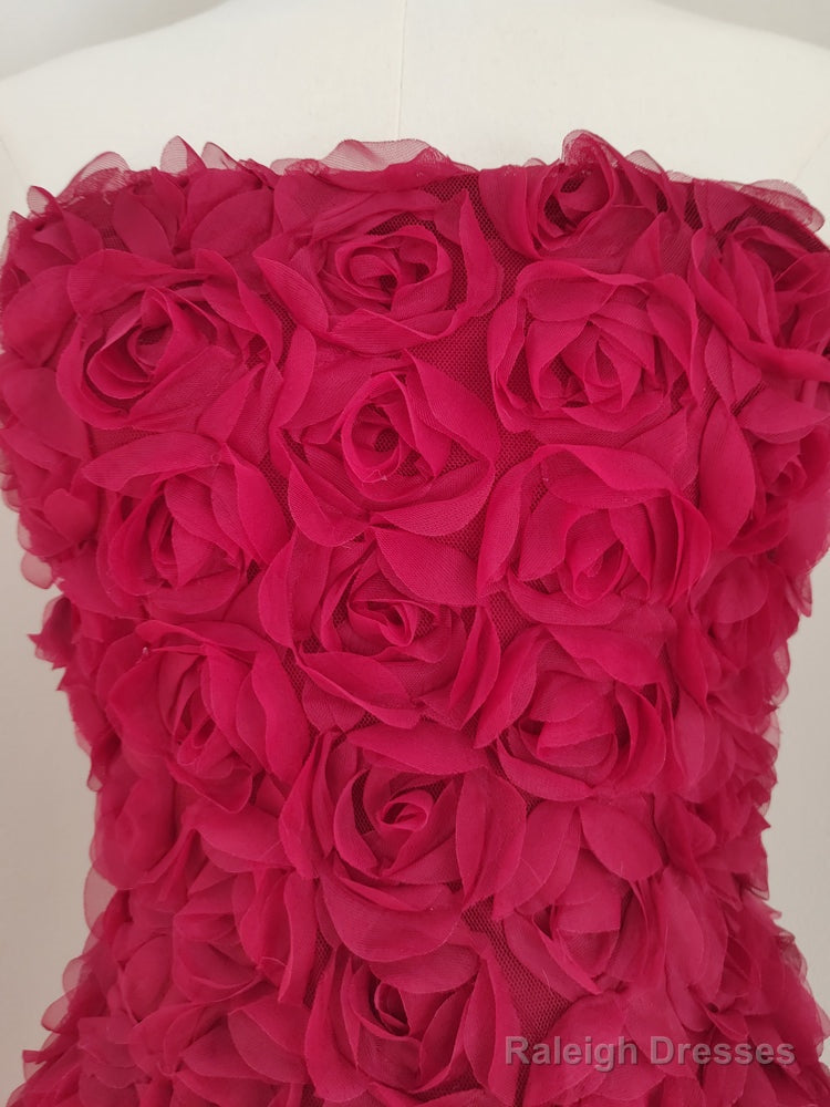 Sexy Sheath Strapless Burgundy Tulle Travel Vacation Dresses Short Birthday Dress