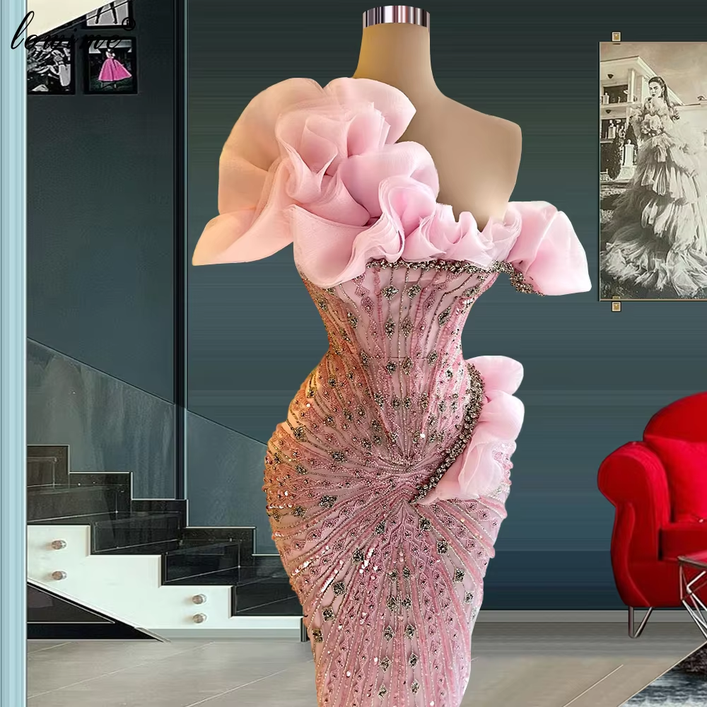 Sexy Sheath Strapless Pink Long Prom Dresses Evening Dress With Beads