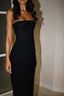 Sheath Strapless Sequin Floor Length Black Prom Dresses Prom Dress