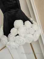 Sexy Sheath Strapless Velvet Black Holiday Dress Travel Vacation Dresses Short Birthday Dress