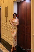 Sexy Sheath Straps Floral Prom Dresses Birthday Outfits Evening Gown Party Dress