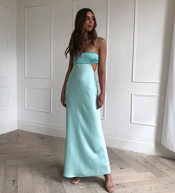 Sexy Sheath Straps Mint Green Prom Dresses Evening Dress Main image