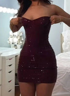 Sheath Sweetheart Burgundy Sequin Short Summer Birthday Dresses Hoco Dresses Birthday Outfit 18Th Birthday Mini Prom Dress