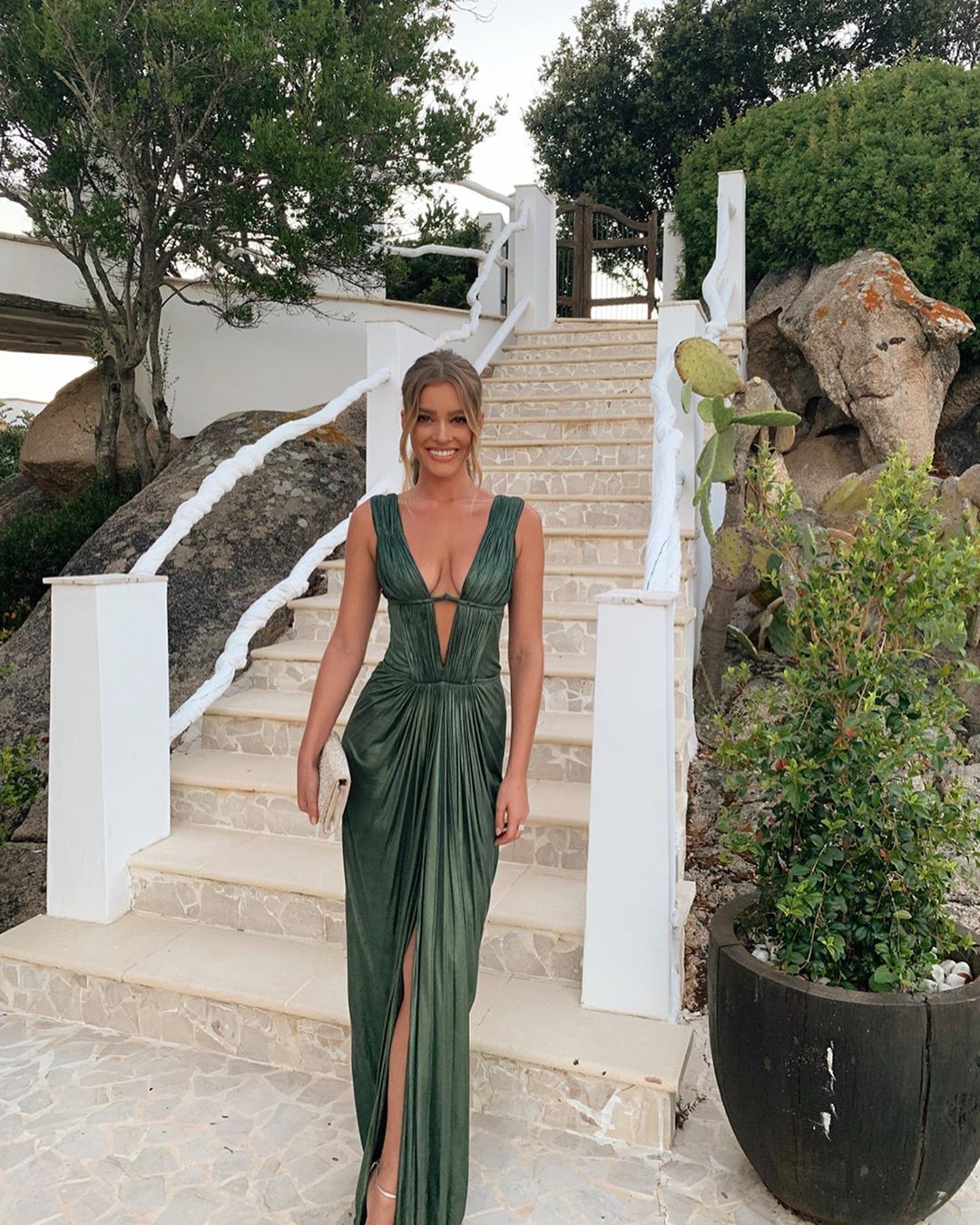 Sheath V Neckline Green Long Prom Dress Secondary image