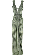 Sheath V Neckline Green Long Prom Dress