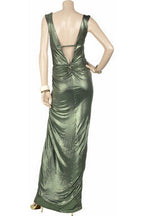 Sheath V Neckline Green Long Prom Dress
