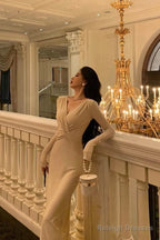 Sexy Sheath V Neckline Long Prom Dresses Birthday Outfits Evening Dress