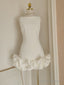 Sexy Sheath White Satin Holiday Dress Travel Vacation Dresses Short Birthday Dress