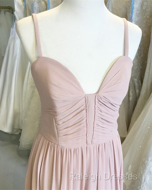 Sexy Spaghetti Straps Long Chiffon Ruched Sweetheart Bridesmaid Dresses Secondary image