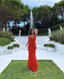 Red Backless Prom Dresses Long With Ruffle