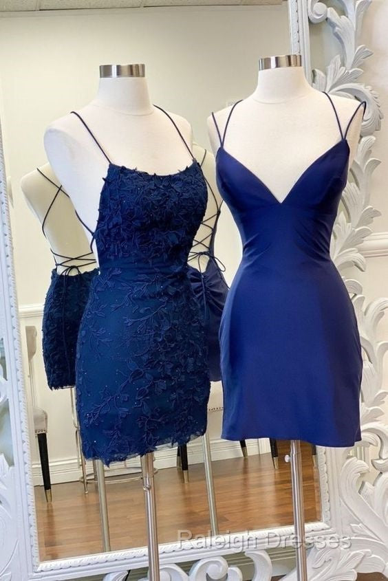 Straps Sheath Short Homecoming Dresses Lace Backless Secondary image