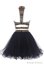 Two Pieces Backless Black Homecoming/Prom Dress