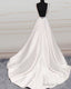 V Neck Open Back Wedding Dresses Satin