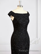 Sheath/Column Off-the-Shoulder Floor Length Tulle Mother of the Bride Dress With Beading