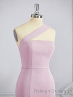 Sheath/Column One Shoulder Floor Length Stretch Crepe Bridesmaid Dress