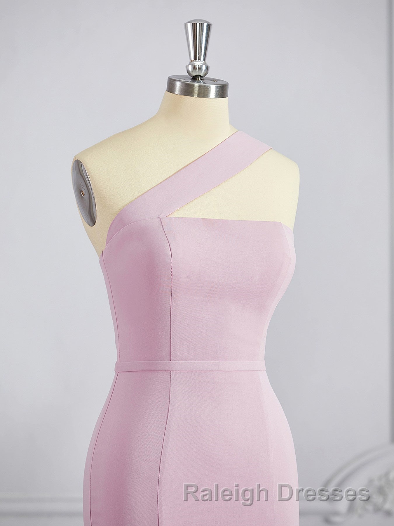 Sheath/Column One Shoulder Floor Length Stretch Crepe Bridesmaid Dress