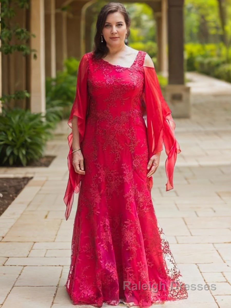 Sheath/Column Scoop Floor-Length Lace Mother of the Bride Dresses With Appliques Lace Main image