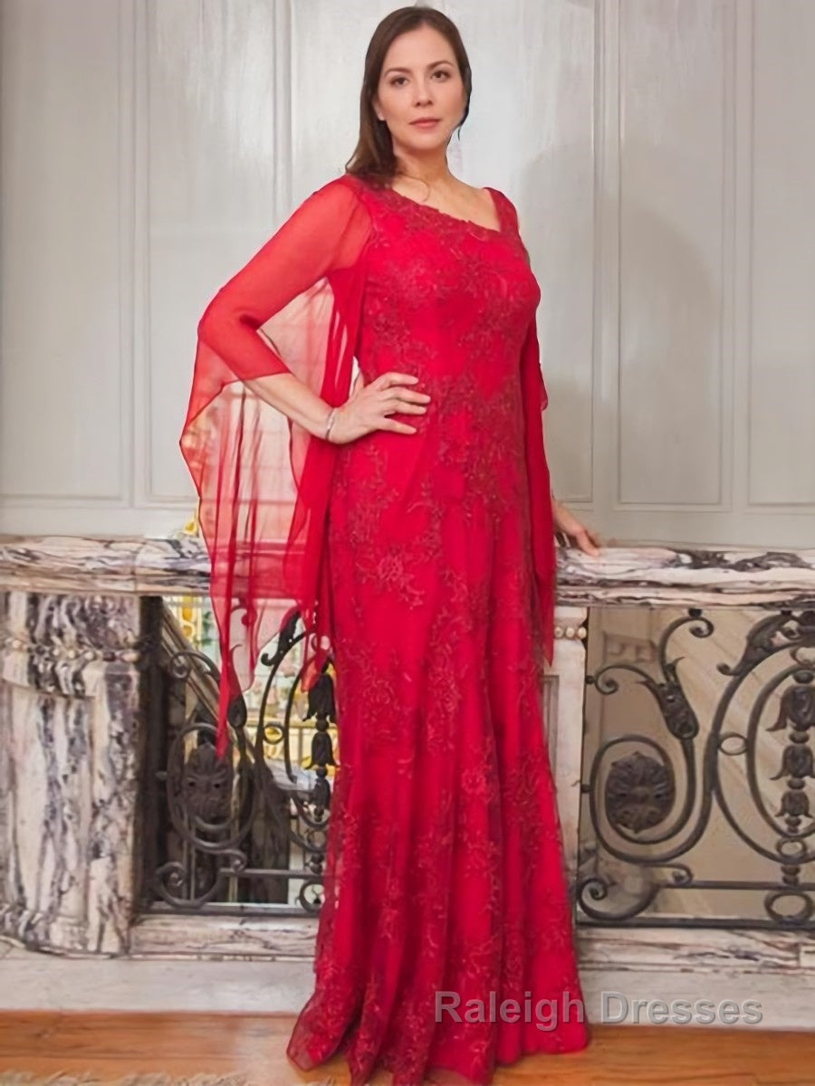 Sheath/Column Scoop Floor-Length Lace Mother of the Bride Dresses With Appliques Lace Secondary image