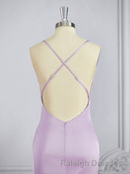 Sheath/Column Square Sweep Train NS Elastic Woven Satin Bridesmaid Dresses