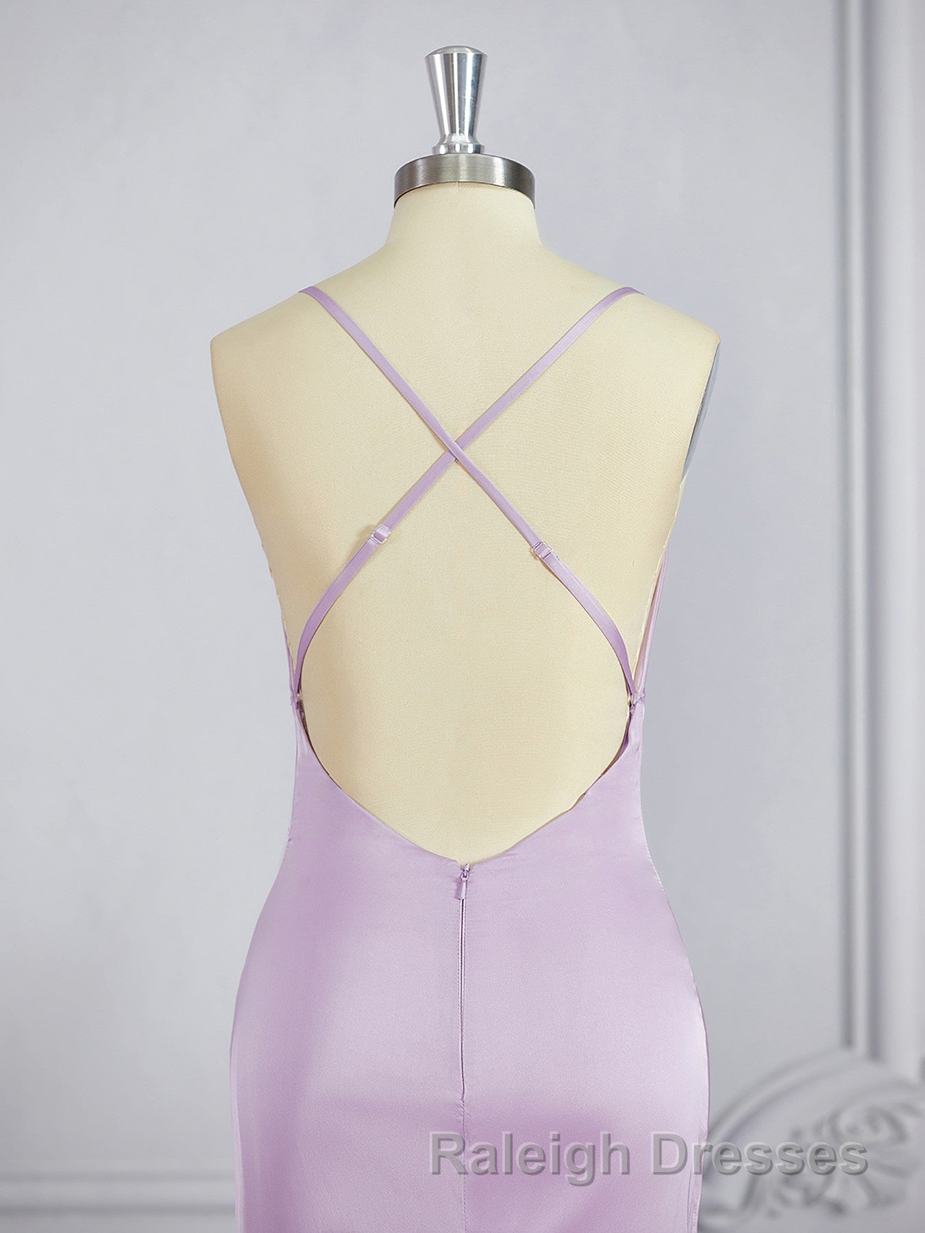 Sheath/Column Square Sweep Train NS Elastic Woven Satin Bridesmaid Dress