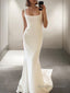 Sheath/Column Straps Sweep Train Stretch Crepe Wedding Dresses