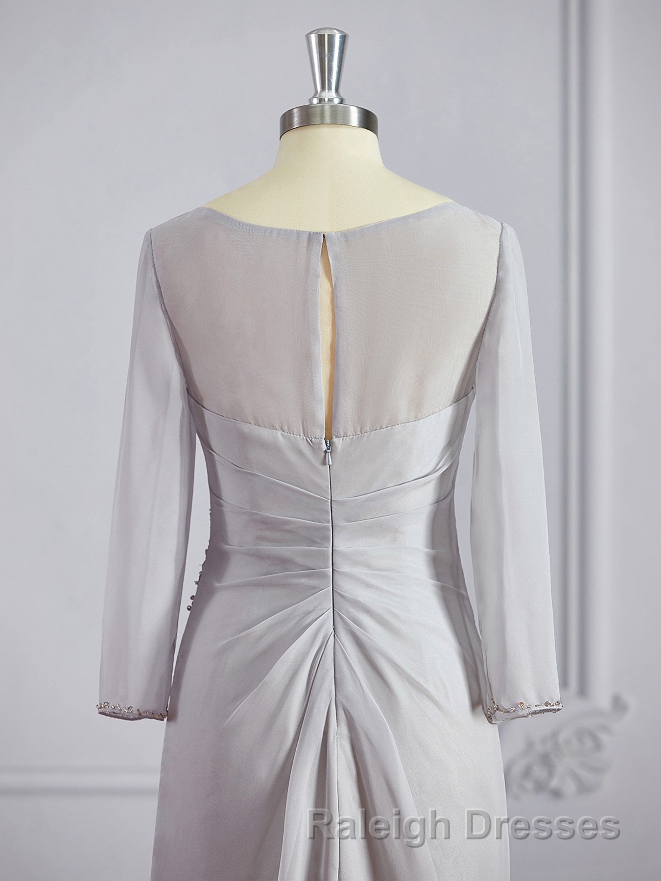 Sheath/Column V-neck Floor-Length 30D Chiffon Mother of the Bride Dresses With Beading