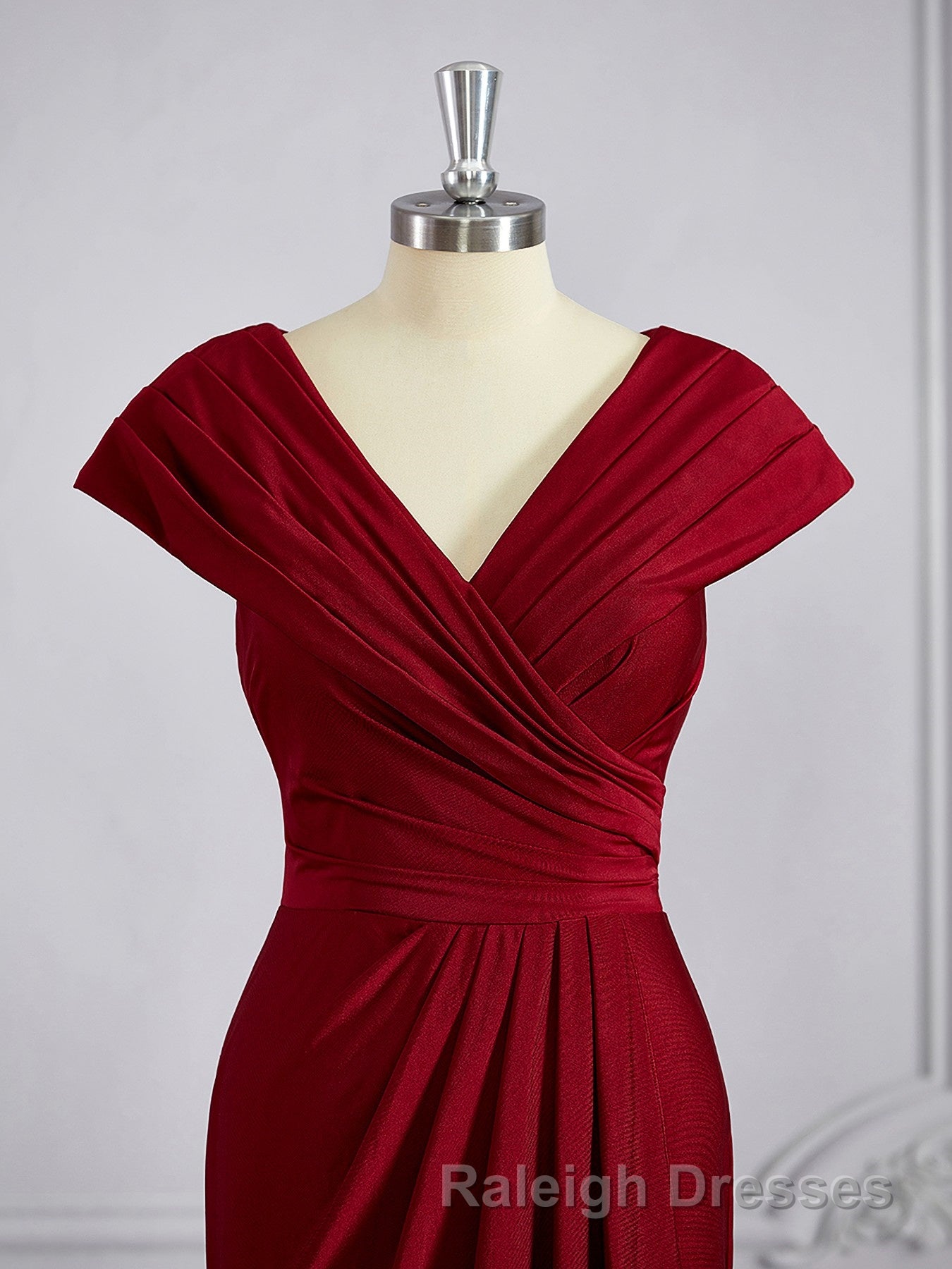 Sheath/Column V-neck Floor-Length Jersey Mother of the Bride Dresses With Ruffles