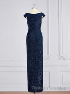 Sheath/Column V-neck Floor-Length Mother of the Bride Dresses With Ruffles