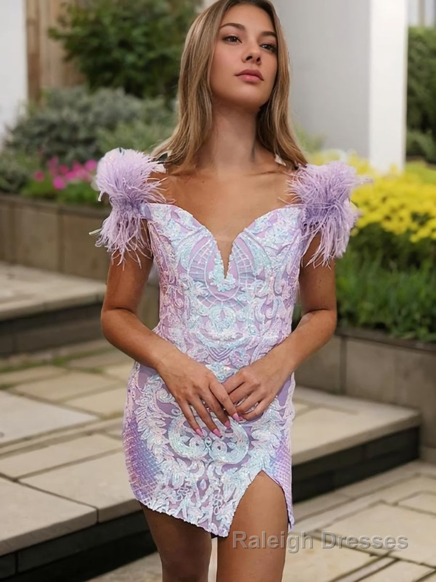 Sheath/Column V-neck Short/Mini Homecoming Dress Main image