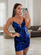 Sheath/Column V Neck Short Mini Homecoming Dresses