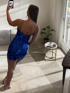 Sheath/Column V-neck Short/Mini Homecoming Dresses