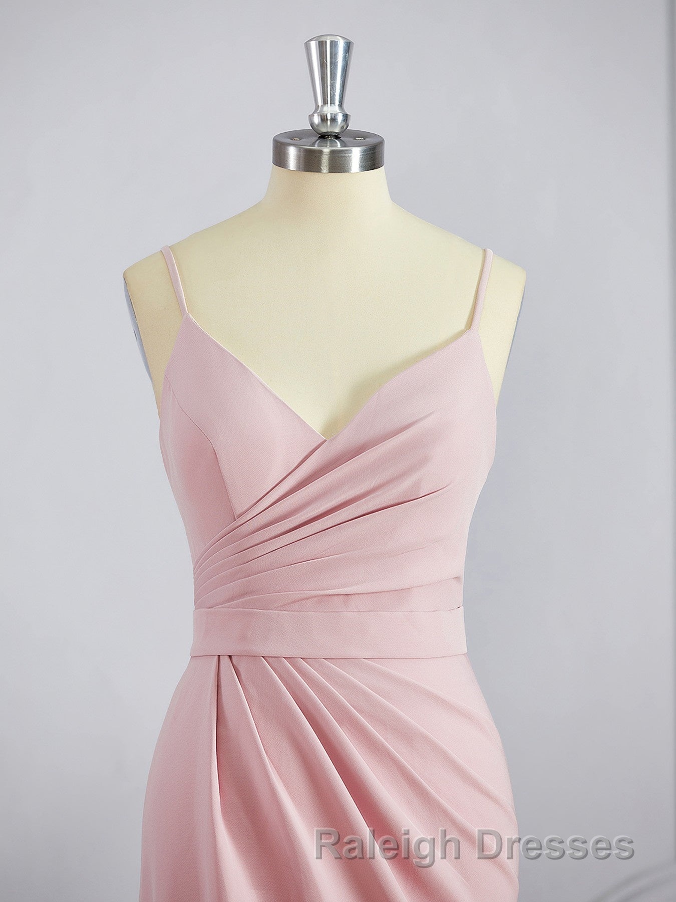 Sheath/Column V Neck Sweep Train Stretch Crepe Bridesmaid Dress with Leg Slit Secondary image