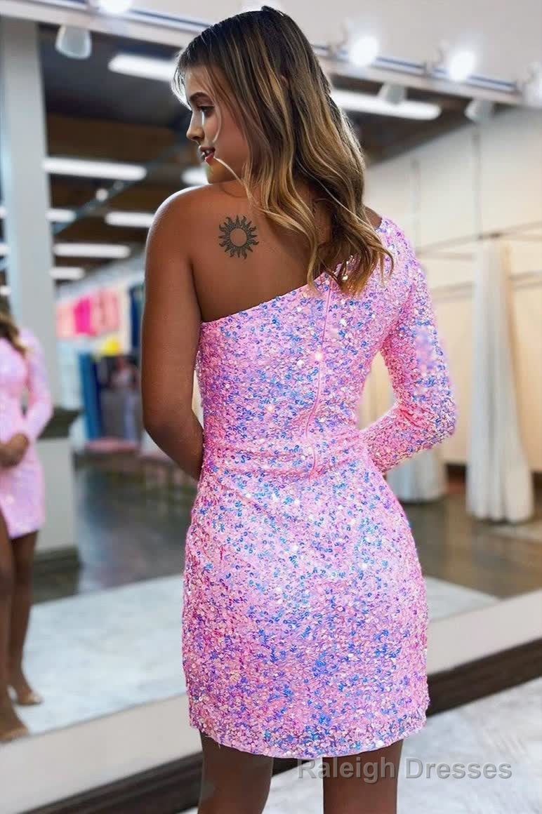 Sheath One Shoulder Homecoming Dress with Slit Secondary image