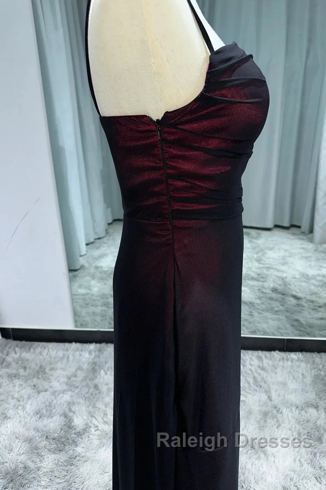 Sheath Spaghetti Straps Tulle Long Prom Dress With Silt Secondary image