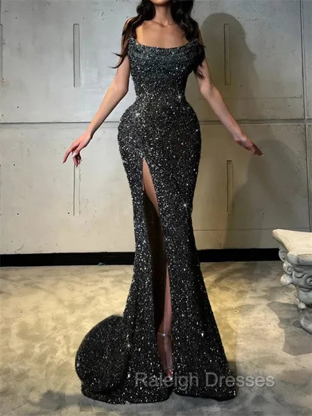Sheath Straight Court Train Prom Dress