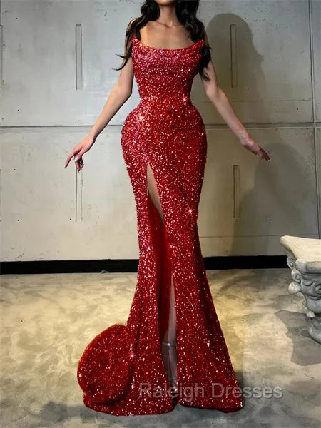 Sheath Straight Court Train Prom Dress