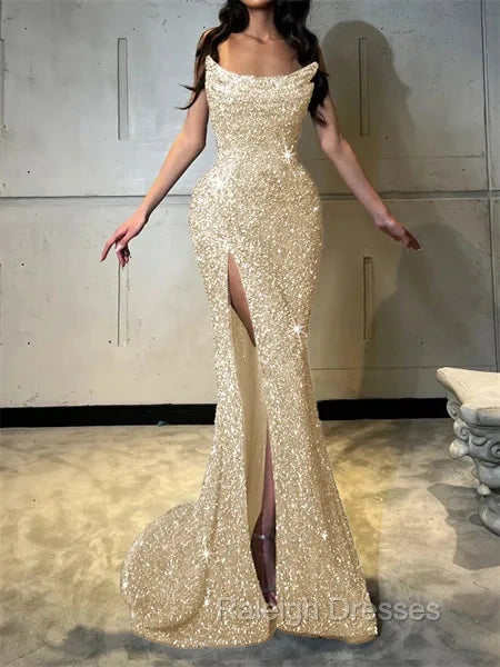 Sheath Straight Court Train Prom Dress